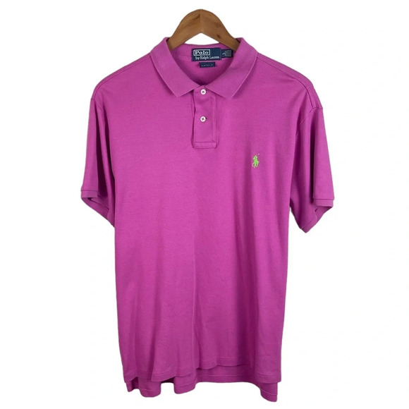 PO674 Mens Polo Ralph Lauren Designer Custom Fit Polo Shirt L - Picture 1 of 4